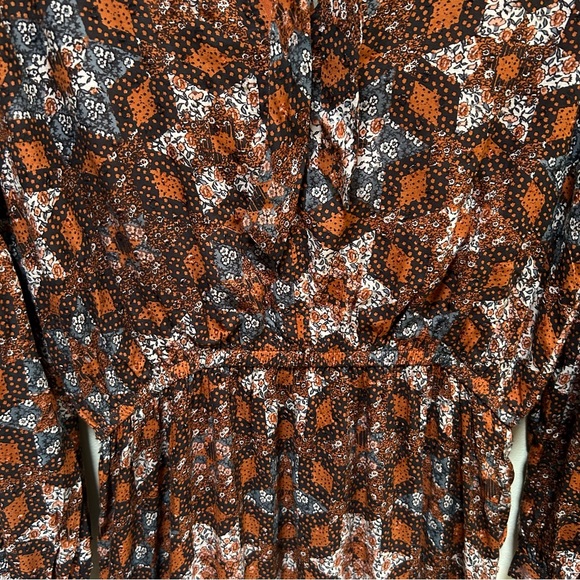 Garnet Hill ~new~ Ballard Swiss-Dot Maxi Dress in Copper Patchwork size Small - Picture 6 of 16